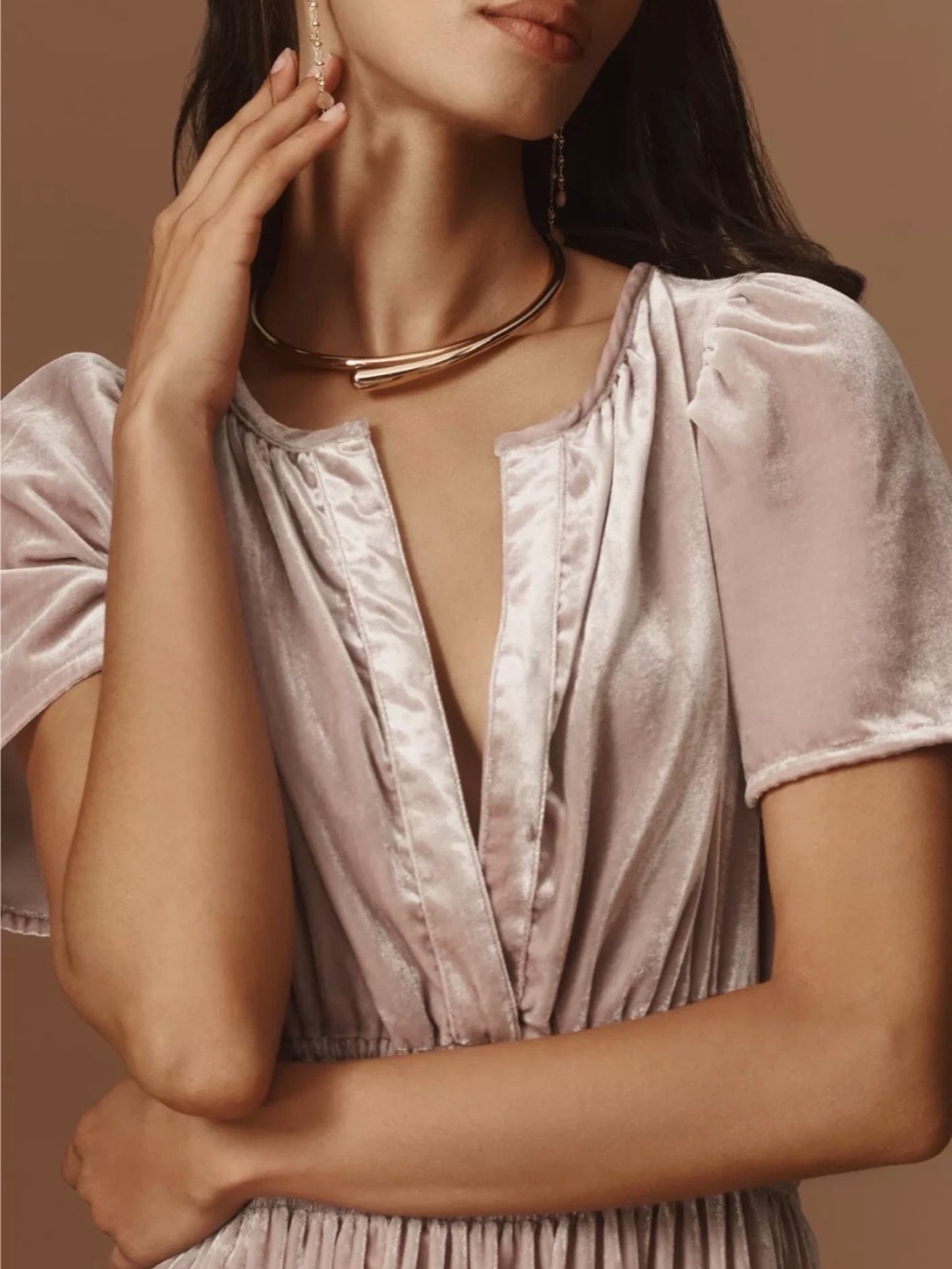 Anthropologie The Somerset Maxi Dress: Velvet Edition Color  LAVENDER XXSP - Picture 4 of 10